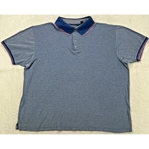 Robert Graham Polo Shirt Mens‎ 2XB Blue Golf Casual Short Sleeve Stretch